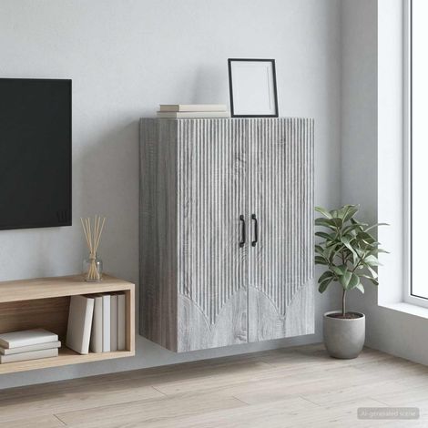 vidaXL Armoire Murale Sonoma gris 66 x 34,5 x 90 cm Bois d'ingénierie (1/5)