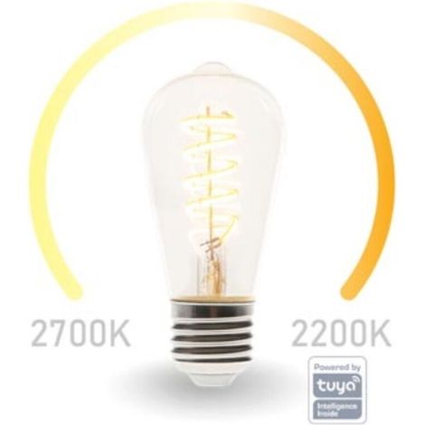 Ampoule Led Wifi - E27 - Température Couleur Réglable 2200 À 2700 K - 555 Lm - 6 5 W - 15000 H - Paquet De 1 (1/5)
