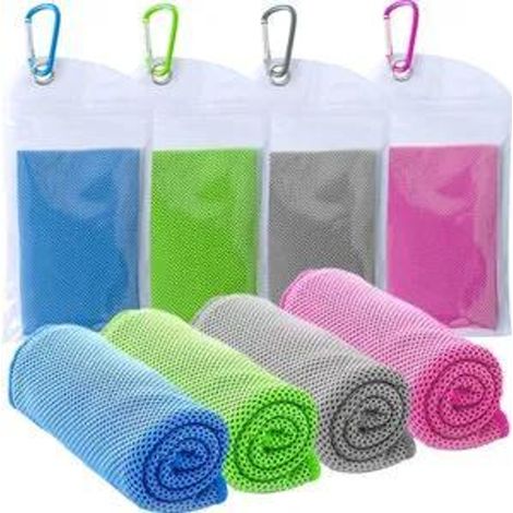 8 Stück Kühlendes Handtuch, Cooling Towel 30 x 100 cm, Sporthandtuch Ultraleicht Kühltuch, Schnelltrocknend Reisehandtuch, Mikrofaser Handtuch für Spo (1/5)