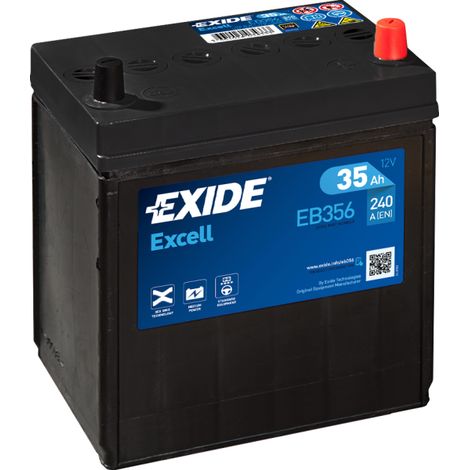 BATTERIE EXIDE EXCELL 12V 35AH 240A 187X127X220 +D EB356 (1/4)