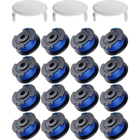 19 Pack Bobine Fil Coupe Bordure remplacements pour Ryobi One + AC14RL3A 18v 24v 40v Coupe Bordures, Bobine Ø 1,6mm, Longueur 3,3m (16 Fil Coupe Bordure,3 Couvercle)