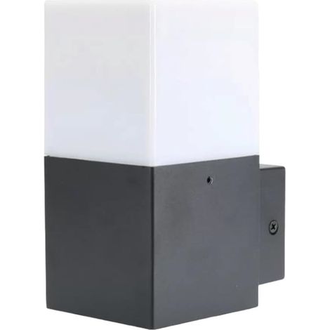 Applique da Esterno Nera E27 IP44 – Lampada da Parete Cubica in Alluminio per Giardino, Ingresso, Balcone – Bianco o Nero – Max 12W - Colore: Nero