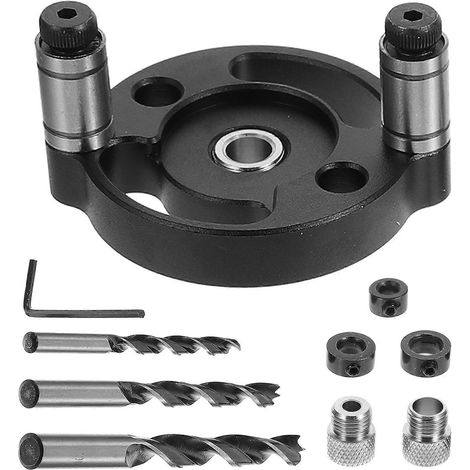 1 jeu de guides de perçage verticaux autocentrants pour chevilles, en alliage d'aluminium. (1/3)
