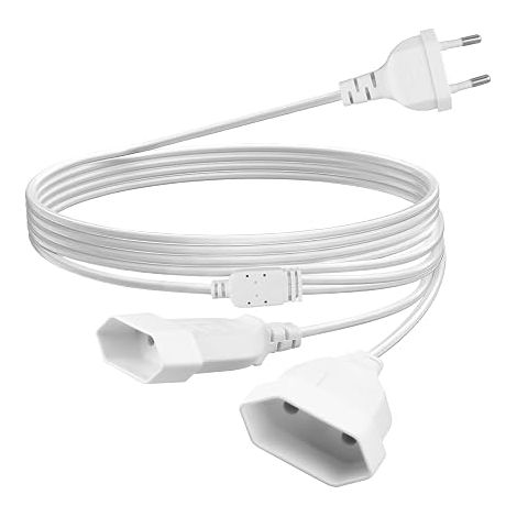 Euro Extension Cable White 3 m Electric Extension Cord (1/5)