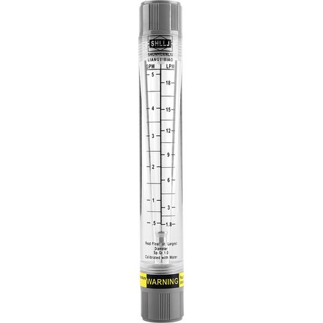 Débitmètre à tube pour conduites de liquide, plage de mesure : 0,5 à 5 GPM / 1,8 à 18 LPM (1/5)