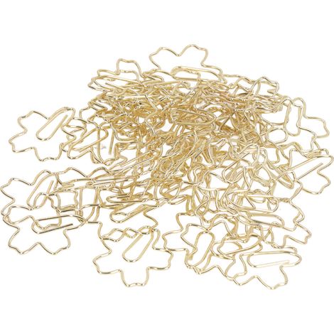 50 Pcs Paper Clips Portable Small Gold Unique Cute Sakura Shape Paper Clip Bookmark Office File Classification Decoration (1/5)