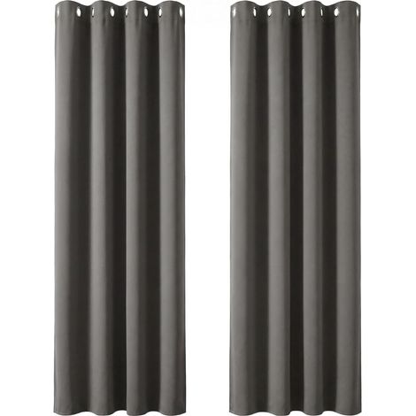 2 Pièces Rideau, Occultant 90-95%, Thermique 230g/m², Isolant, Pour Chambre Et Salon (1/5)