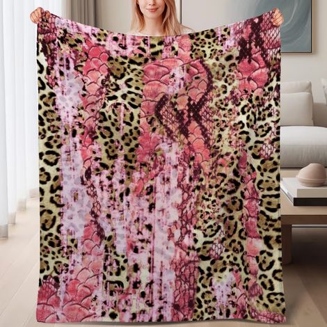 Couverture de lit en polaire, jeté doux et chaud pour le printemps, légère et luxueuse en microfibre de polyester, décoration pour chambre et salon, cadeau idéal pour hommes et femmes,6080 pouces (1/4)