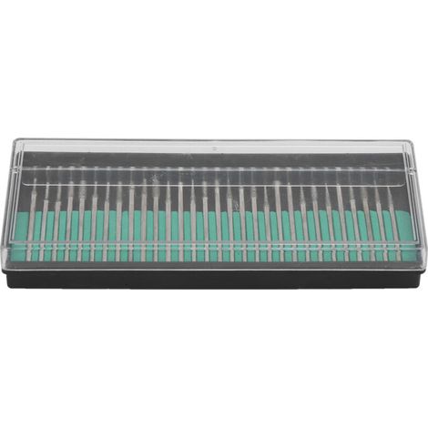 30 Pièces Fraises Diamantées pour Dremel, Tige de Meulage 3.0mm, Accessoires de Polissage Électroplaqués