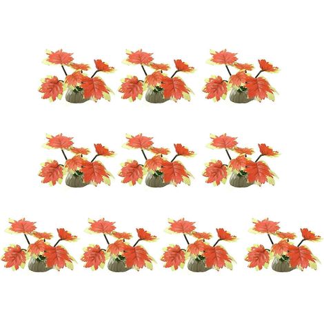 Lot de 10 plantes aquatiques décoratives pour aquarium, idéales pour la décoration de petits bassins. Plantes en plastique pour micro-aménagement paysager. (1/4)