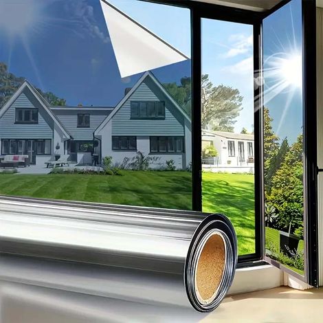 rouleaux Autocollant fenêtre design moderne film intimité PET isolation thermique protection chaleur pose facile maison et bureau Noir (1/5)