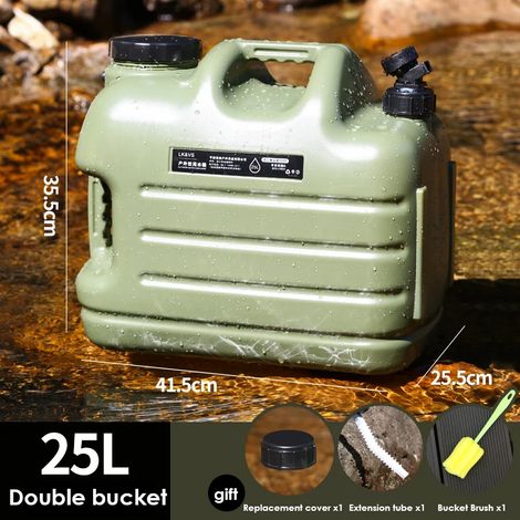 Seau de rangement pour bouteille d'eau de 25 L avec robinet, sac à eau de camping portable en PE, seau en plastique PC de qualité alimentaire pour le camping et les activités de plein air. Grand seau  (1/5)