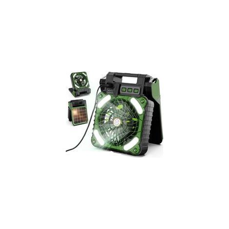 Ventilateur camping solaire portable 7800 mAh – 4 vitesses – Autonomie jusqu'à 20 heures – Panneau solaire intégré – Moteur sans balais (1/3)