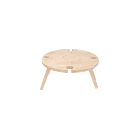 Table de Pique-Nique Pliable en Bois Ronde - EINNENFFER - Table Portable pour Snacks et Vin, Idéale pour Activités en Plein Air et Fêtes