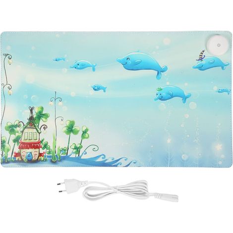 Tapis de souris chauffant 24x14 pouces avec 3 niveaux de température, grand tapis de bureau chauffant pour maison, école, bureau, prise UE 100-240V. (1/5)