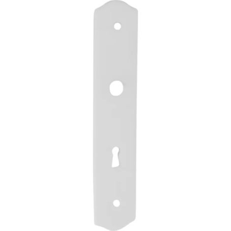 Plato individual de porcelana con asa en forma de ojo de cerradura, blanco