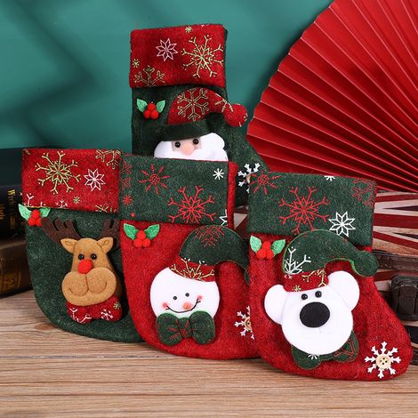 4er-Pack gestrickte Weihnachtsstrümpfe, große rustikale Weihnachtsstrümpfe für die Weihnachtsdekoration der Familie (4)