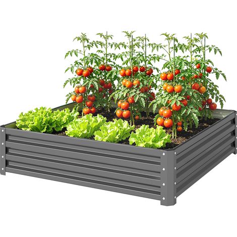 Jardinière acier gris clair 120 x 120 x 30 cm