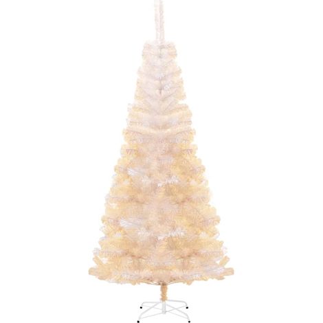 Albero di Natale Albero natalizio Albero festivo Artificiale Punte Iridescenti Bianco 240cm PVC (1/5)