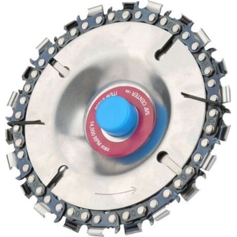 Disque à meuler rouge de 100 mm (4 pouces) avec 22 dents, pour la sculpture sur bois. (1/5)