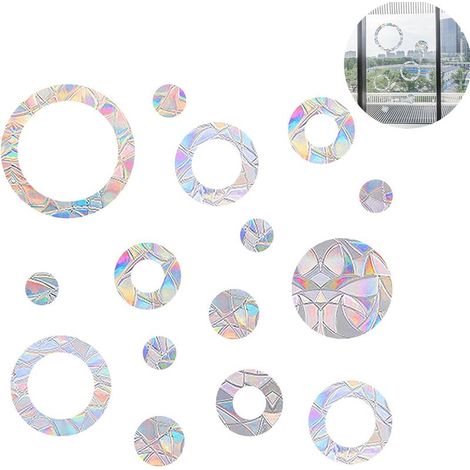 Ecleanfy - 24pcs Autocollants de Fenêtre Anti-Collision Translucides Stickers Anti Collision Oiseaux Statique Stickers Vitres Fenetres Oiseaux Autocollants d\'Alerte Anti-Collision pour Fenêtre et Por (1/5)