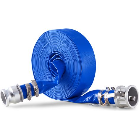 VEVOR Tubo per Controlavaggio, 38,1 mm x 15,24 m Tubo Blu di Alta Qualita, con Morsetti, Camlock, Raccordi in Alluminio, per Varie Pompe, Trattamento Acque Reflue, Trasporto e Altri Scopi Agricoli