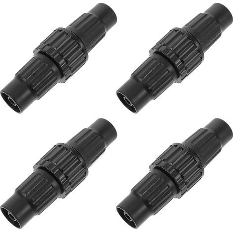Adaptateur de tuyau d'arrosage en plastique à connexion rapide, lot de 4, noir (1/5)