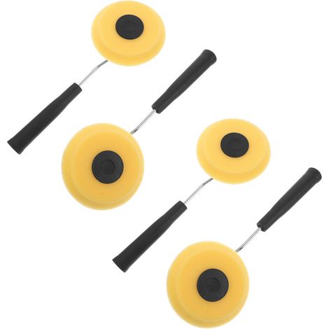 4 Pièces Outil de Brosse D'angle Mural Manche, Rouleau en Éponge Haute Densité, Application Uniforme de Peinture, Résistant à L'usure, pour Salle de Bain et Salon (1/5)