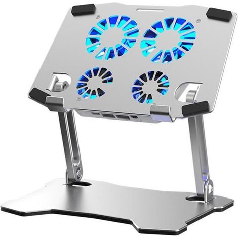 Supporto portatile per laptop con ventola di raffreddamento, adatto a computer portatili da 10 a 17,3 pollici. (1/4)