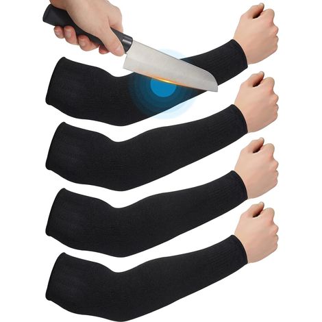 2 Paires Manchons Résistants à Coupures Protège-Bras Minces Protecteurs de Garde de Bras pour Peau Fine Manchons de Bras d’Ecchymoses pour Hommes (Noir) (1/5)