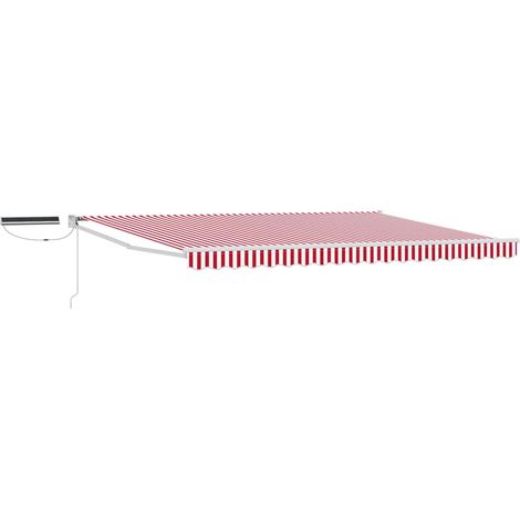Toldo Retráctil Eléctrico Rojo y 5 x 3 m vidaXL