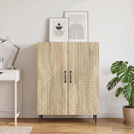 Buffet de rangement 2 portes Chêne sonoma en bois d’ingénierie 66 x 34,5 x 89,5 cm - PANGIVO (1/5)