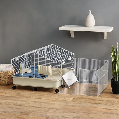 Enclos pour rongeurs en plastique avec rampe et accessoires 173 (1/5)