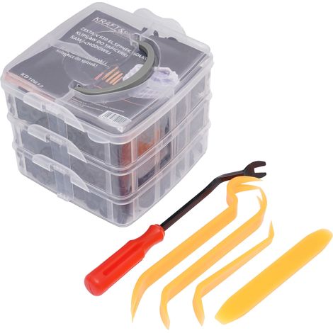 Set di spilli, fermagli e clip per rivestimenti auto, 630 pezzi, + estrattore e pinze KD10612 (1/5)