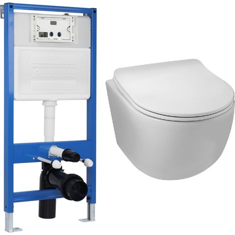 BALNEO - pack bâti-support encastré SLIM NEXT + cuvette WC LUNA TORNADO - ensemble pour toilette (1/5)