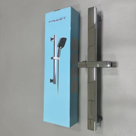 304 Stainless Steel Shower Rod, Shower Head Base, Lifting Rod, Simple Gunmetal Gray Bathroom Shower Head Bracket, Hotel Project Opening -- Stainless Steel Electroplated Square