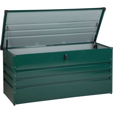 Caja de almacenamiento para exterior de acero galvanizado verde 400L Cebrosa (1/5)