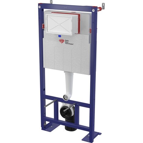 Swiss Aqua Technologies – Bâti-support WC suspendu SATAMS – Pour montage sur mur porteur ou non porteur – Double chasse d'eau réglable – Isolation polystyrène