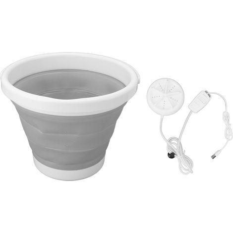 Nettoyeur ultrasonique portable 5L, seau pliable USB, machine à laver pour sous-vêtements et chaussettes de bébé, gris-AquaForge (1/5)