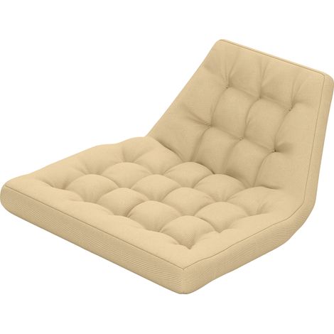 Coussin d'assise extérieur beige pour suspensions et chaises berçantes, rembourré, 40x40x10 cm
