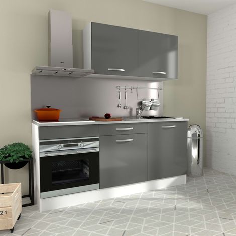 Cocina Modular Block Eko Color Blanco Y Gris 180 cm (1/5)