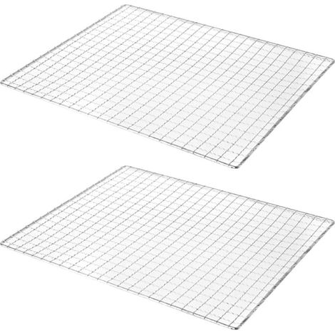 2 Pcs en Acier Inoxydable Grill Au Four Anti-Adhésif pour Barbecue À Gaz Grill À Charbon De Bois avec Revêtement Anti-adhérent Grill Accessoires (1/5)