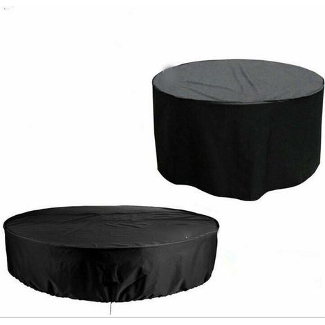 royaluxe -Housse de Jardin Ronde Housse Protection Table Jardin Ronde Jardin Table Housse Imperméable Coupe-Vent Anti-UV Résistant à la Déchirure 210D (1/5)