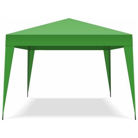 Gazebo richiudibile 3x3 pieghevole a fisarmonica automatico mercato tenda con sacca colore verde