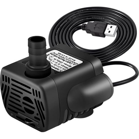 Pompe à eau USB submersible 3W pour fontaine à eau pour animaux, distributeur d'eau, alimentation CC 3,5-9V (1/5)