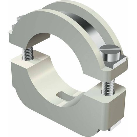 OBO Bettermann Bride ISO parafoudre avec trou oblong 17-24mm Polystyrène gris clair RAL 7035, 2157241 (1/2)