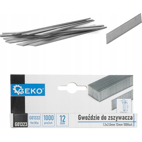 Geko Chiodi pneumatici 12 mm 1000 pezzi standard