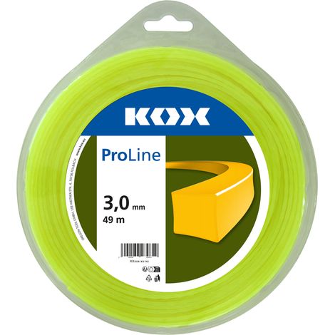 KOX ProLine Freischneidefaden quadratisch 3,0 mm Durchmesser, 49 m Länge