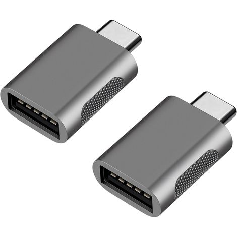 CCYKXA 2 PCSAdaptateur USB 3.1 vers USB C, Transmission à Haute Vitesse,USB C mâle à Femelle, Thunderbolt 3 Adaptateur de Type C vers USB avec Support OTG pour MacBook Air/Pro/iPad Pro