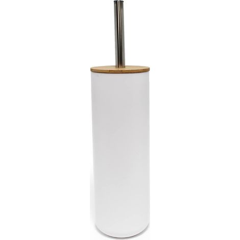 1 - Brosse WC - Bambou - Design Smart Blanc - Pour Nettoyage Sanitaire - Blanc - 9,1x37,2cm (1/4)